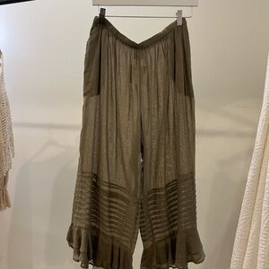 Elegant Olive Green Women's Pants